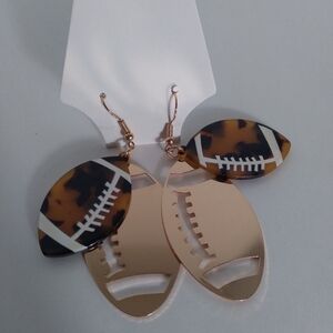 Football Acrylic/Gold Earrings